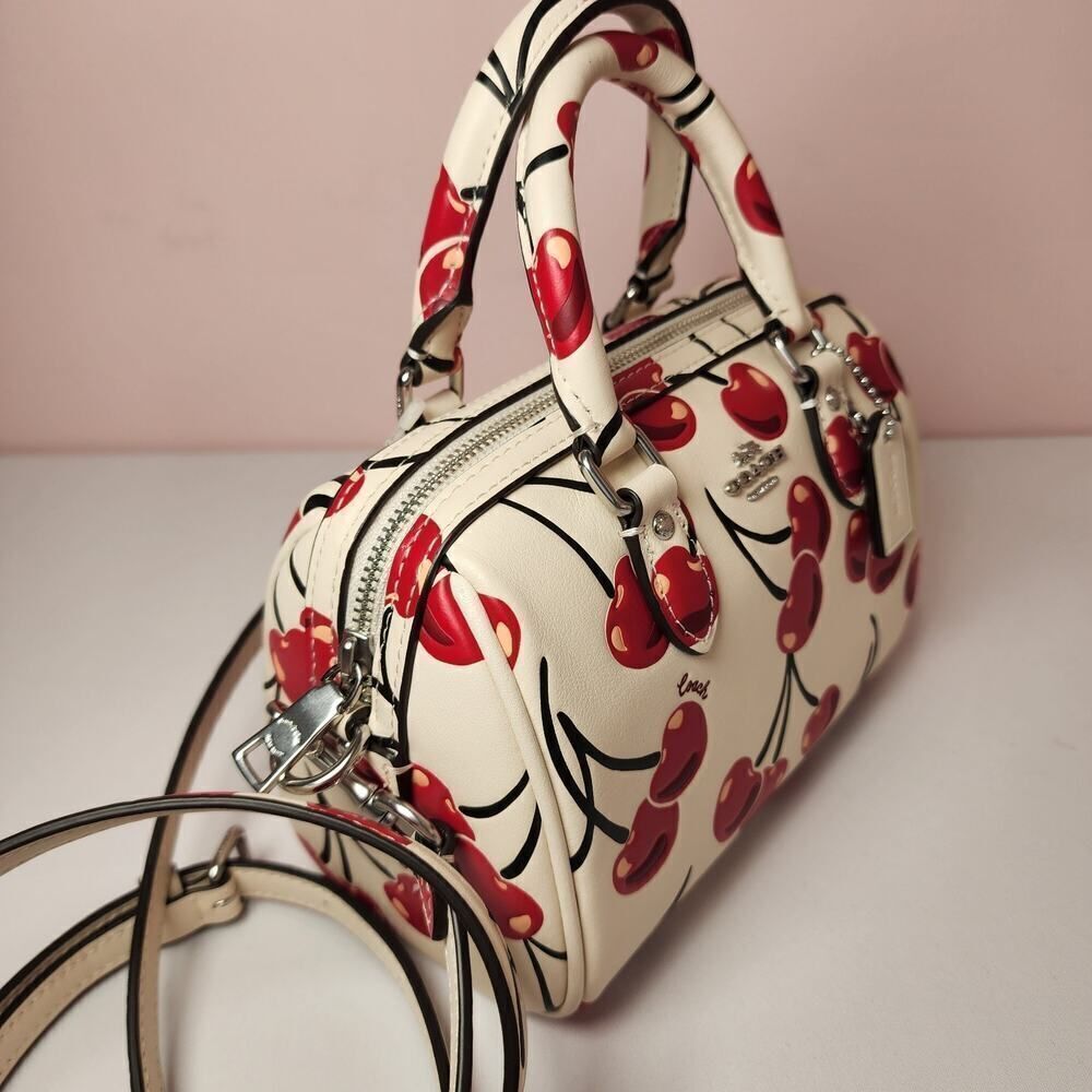 NWT Coach CY745 Mini Rowan Crossbody Bag Cherry Print Red Chalk - Picture 4 of 6